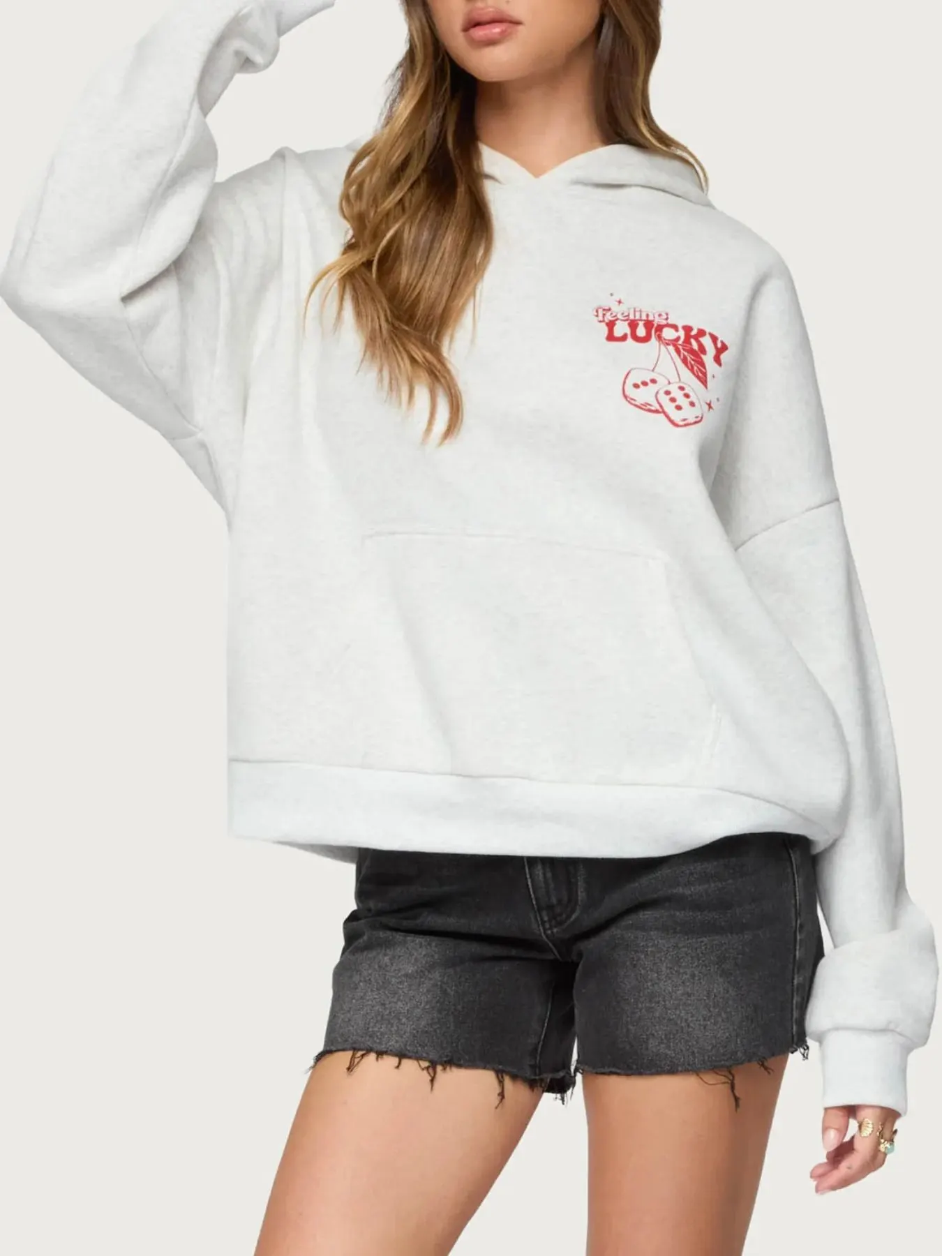 Drop Shoulder Graphic Hoodie with Kangaroo Pocket